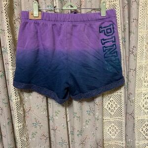 Victoria's Secret Pink Ombre Dip Dye Boyfriend Shorts Amethyst Blue Small NWT
